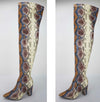 Snake Print Thigh High Boots