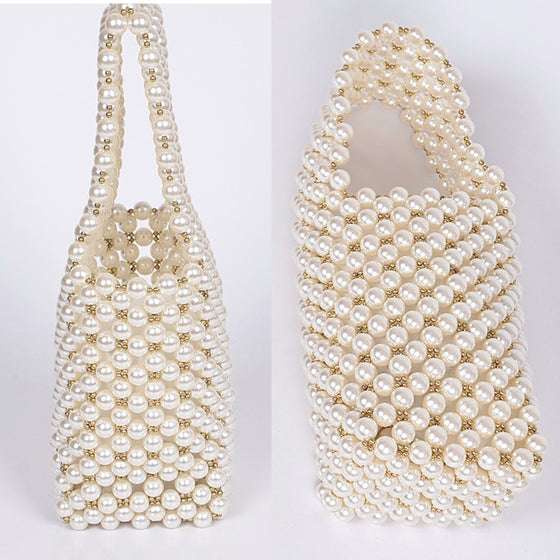 Pearl Linked Bucket Bag - Everything Girls Like Boutique