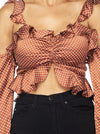Jackie Polka Dot Ruffle Crop Top (see other color) - Everything Girls Like Boutique