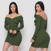 Olive Ribbed Bodycon Dress - Everything Girls Like Boutique