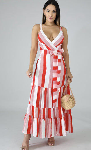 Flaming Stripe Maxi Dress - Everything Girls Like Boutique