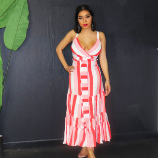 Flaming Stripe Maxi Dress