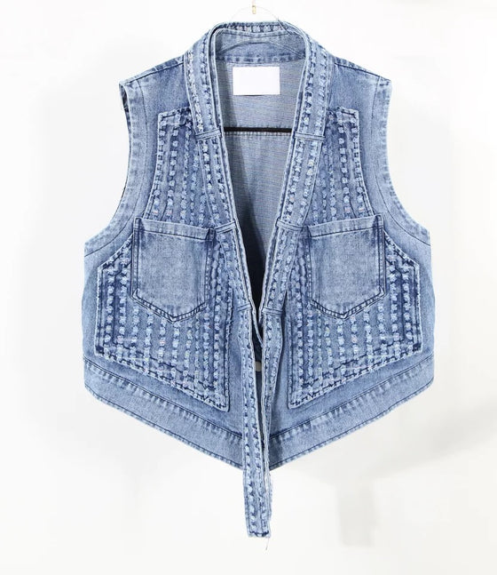 Denim Vest with removable sleeves
