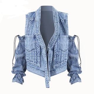 Denim Vest with removable sleeves