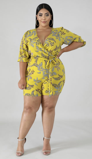 Wild Flower Romper (Plus Size) - Everything Girls Like Boutique